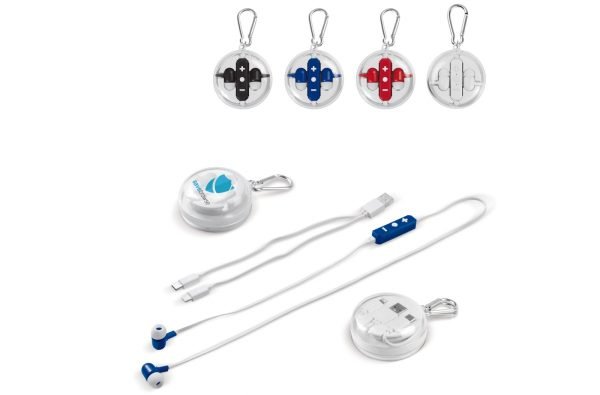 Słuchawki douszne w okrągłym pudełku