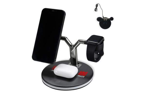 Bezprzewodowa baza ładująca dla słuchawek Airpods, zegarka Apple i Magsafe 15W