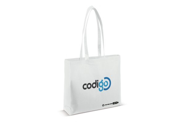 Torba z recyklingu PET biała 100g/m²