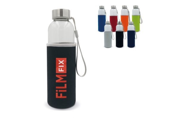 Szklana butelka na wodę z rękawem 500ML